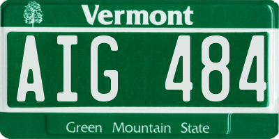 VT license plate AIG484