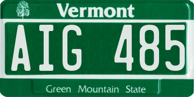 VT license plate AIG485