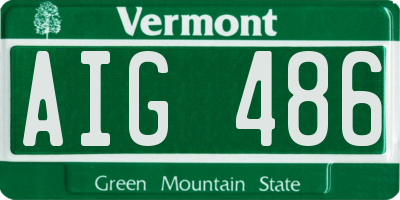 VT license plate AIG486