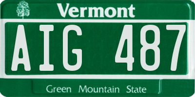 VT license plate AIG487