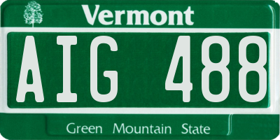 VT license plate AIG488