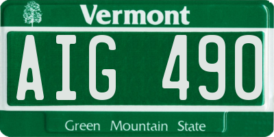 VT license plate AIG490