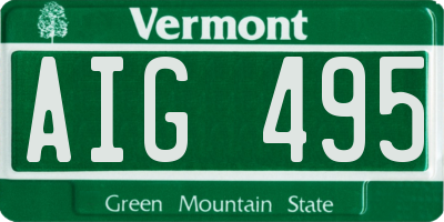 VT license plate AIG495