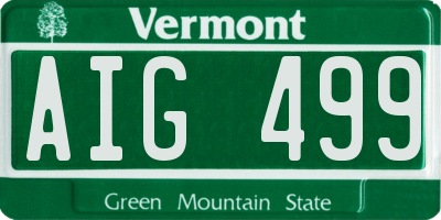 VT license plate AIG499