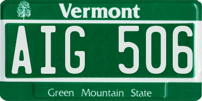VT license plate AIG506