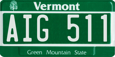 VT license plate AIG511