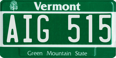 VT license plate AIG515