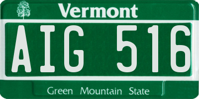 VT license plate AIG516