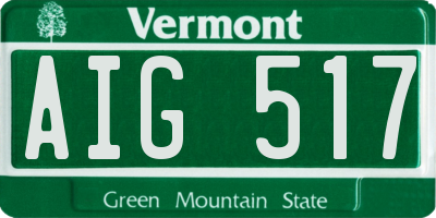 VT license plate AIG517