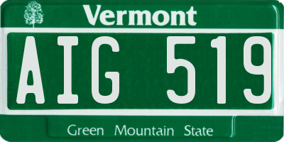 VT license plate AIG519