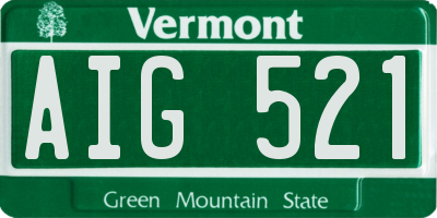 VT license plate AIG521