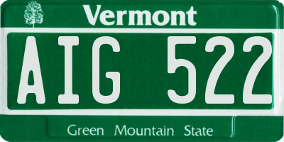 VT license plate AIG522