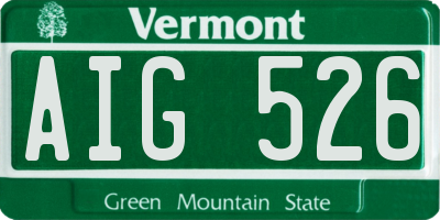 VT license plate AIG526
