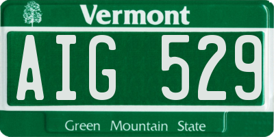VT license plate AIG529