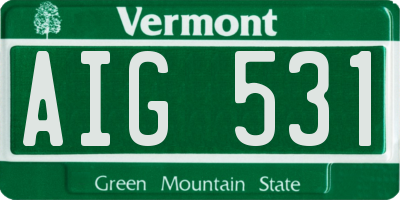 VT license plate AIG531