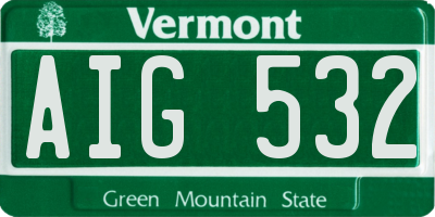 VT license plate AIG532