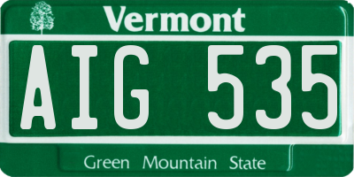 VT license plate AIG535