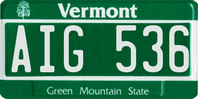 VT license plate AIG536