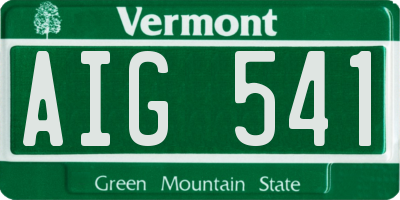 VT license plate AIG541