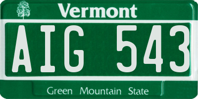 VT license plate AIG543