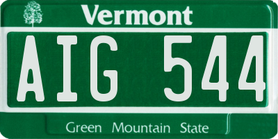 VT license plate AIG544