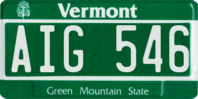 VT license plate AIG546