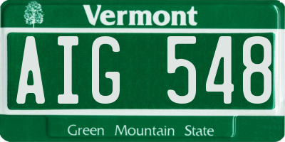 VT license plate AIG548