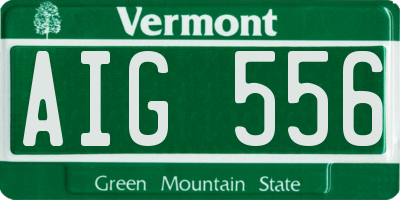 VT license plate AIG556