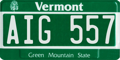 VT license plate AIG557