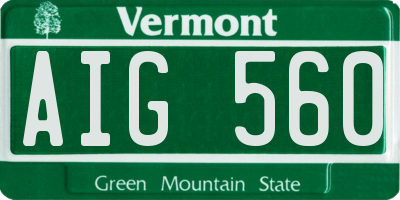 VT license plate AIG560