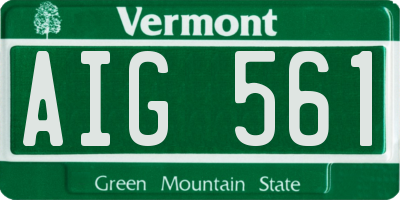 VT license plate AIG561