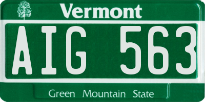 VT license plate AIG563