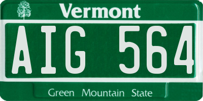 VT license plate AIG564