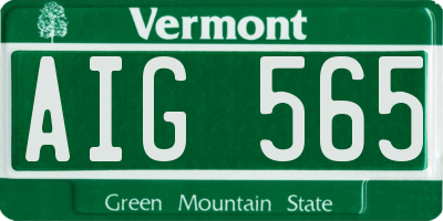 VT license plate AIG565