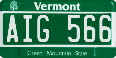 VT license plate AIG566
