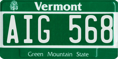 VT license plate AIG568