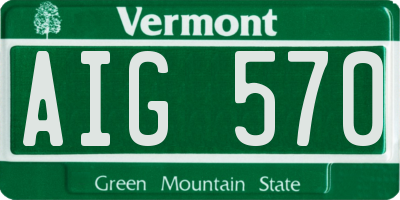 VT license plate AIG570