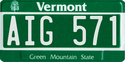 VT license plate AIG571