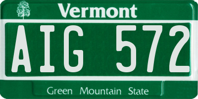 VT license plate AIG572