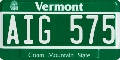 VT license plate AIG575