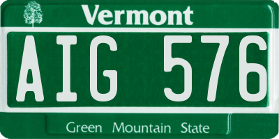 VT license plate AIG576