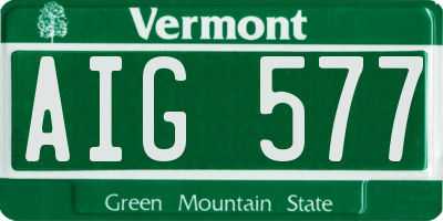 VT license plate AIG577