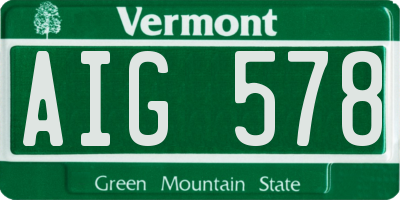 VT license plate AIG578