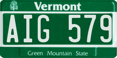 VT license plate AIG579