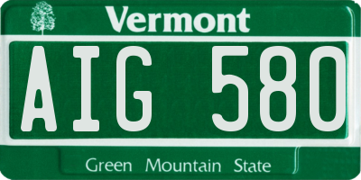 VT license plate AIG580