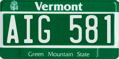 VT license plate AIG581