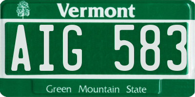 VT license plate AIG583