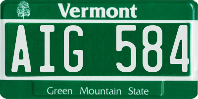 VT license plate AIG584