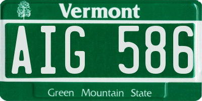 VT license plate AIG586