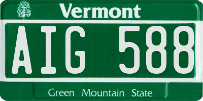 VT license plate AIG588